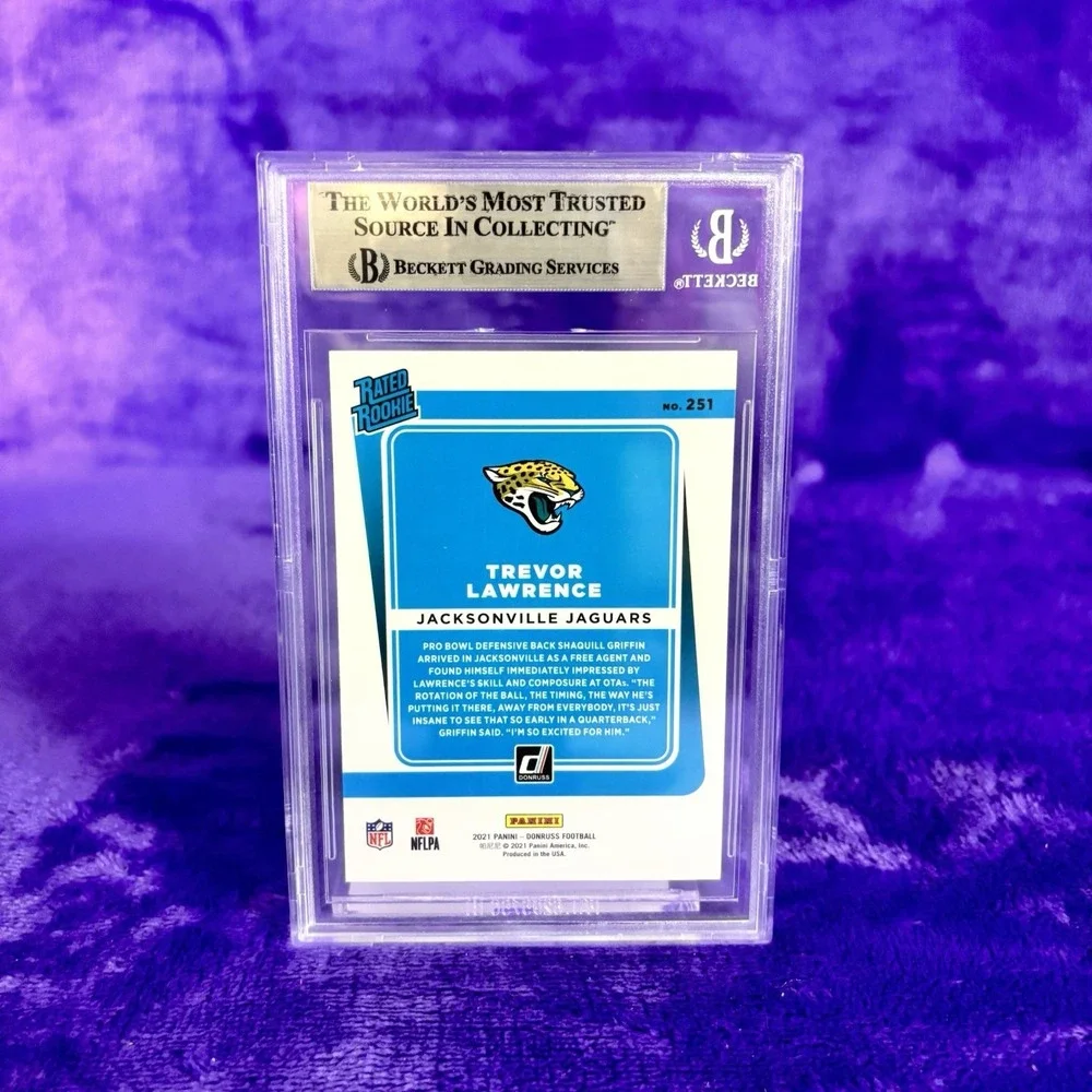 Trevor Lawrence 🔥 2021 Donruss Rated Rookie Auto On Card 251 BGS Beckett Auth